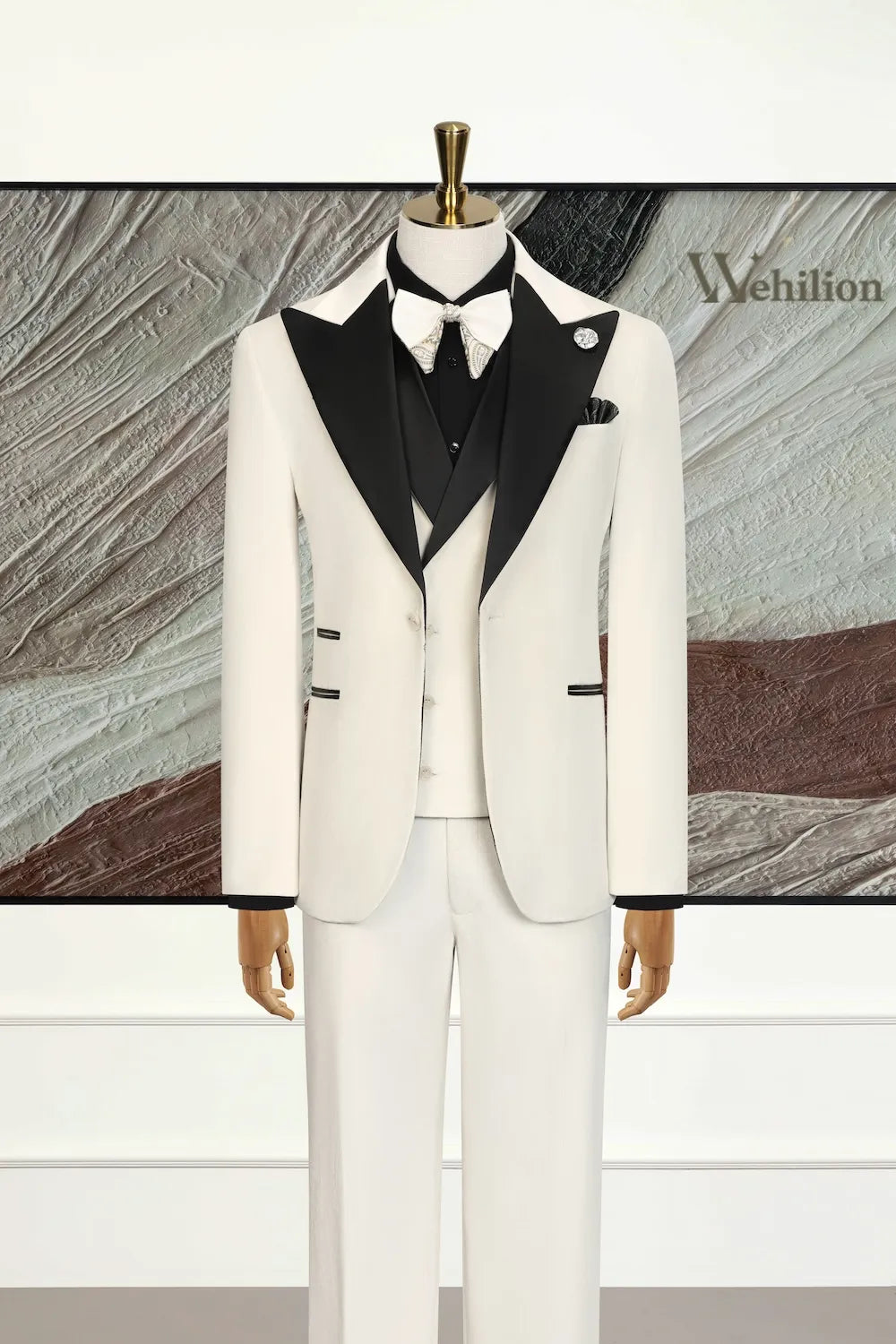 Men's Prom Velvet Peak Lapel 3 Piece Suits