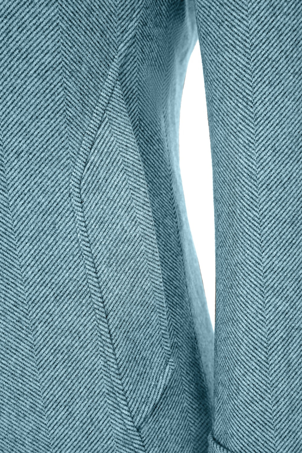 Light blue pocket detail on wool winter coat for men – outdoor overcoat