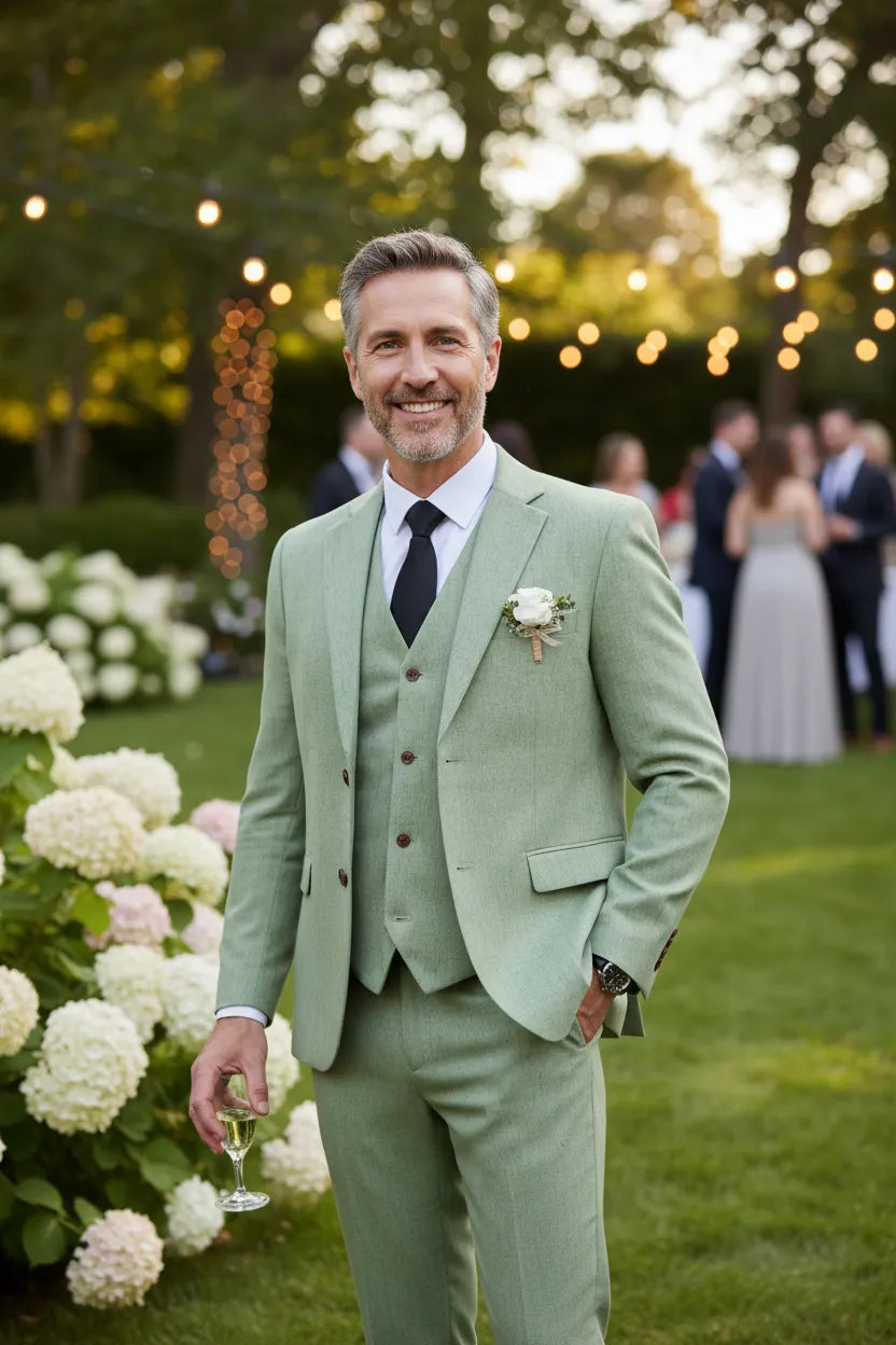 Men's Lightweight & Stylish Linen 3 Piece Suit