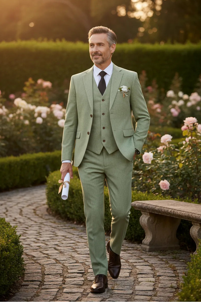 Men's Lightweight & Stylish Linen 3 Piece Suit