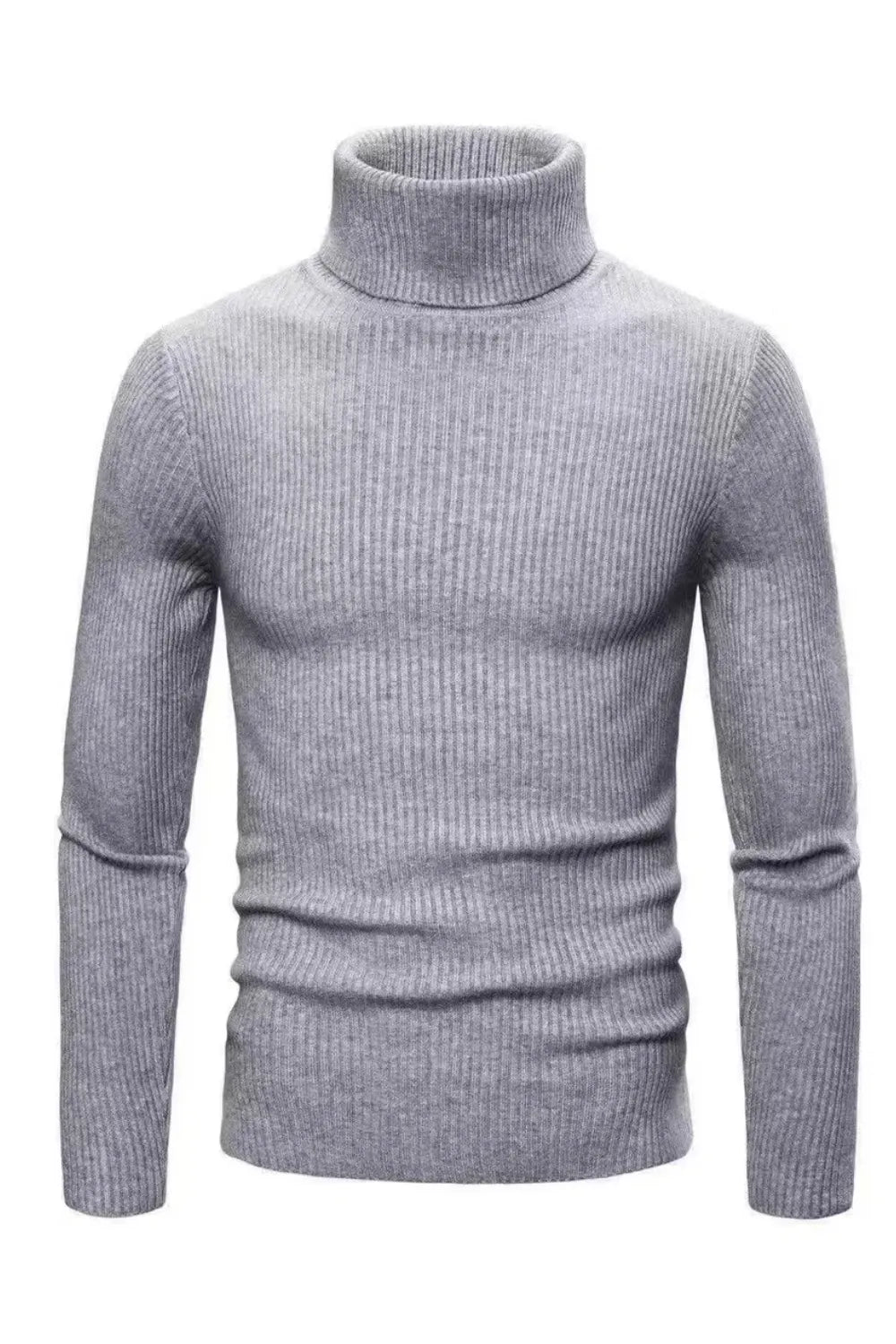 Men's Business Ribbed Turtleneck Pullover Sweater