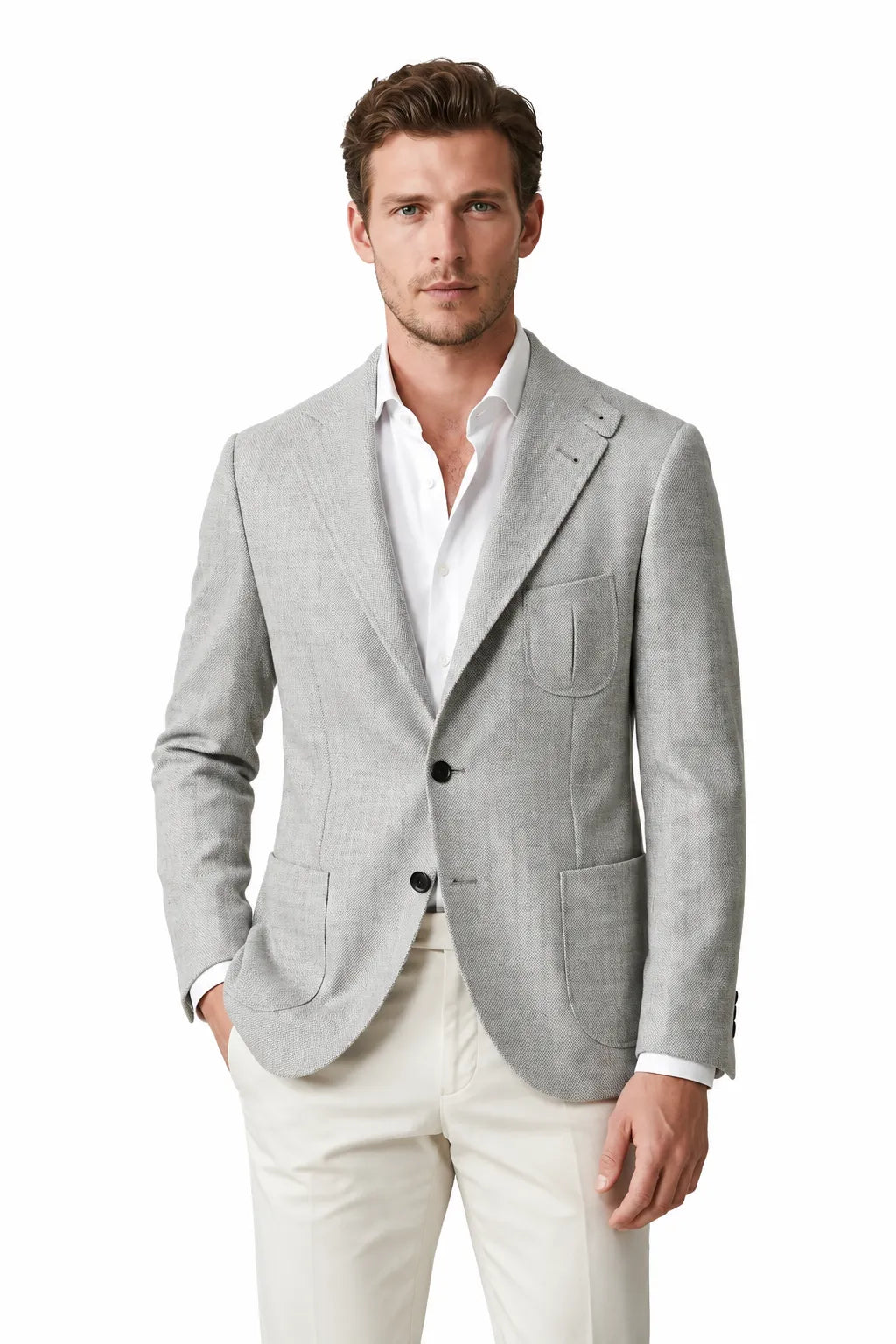 Men's Herringbone Smart Casual 2 Piece Suit