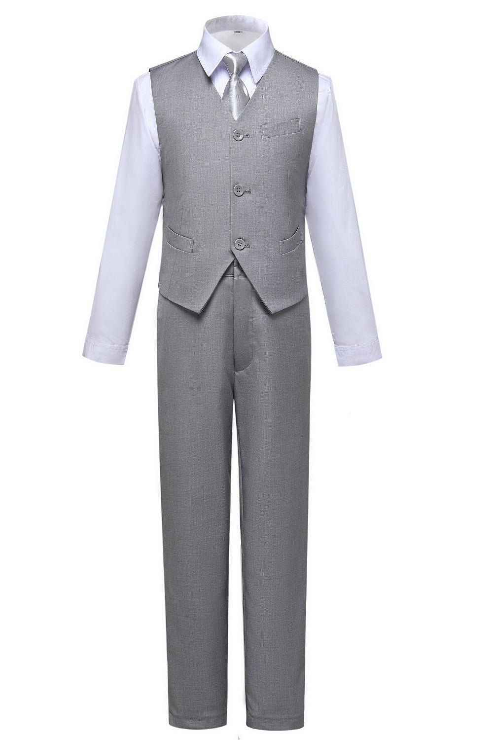 Boys 4 Piece Suit Set Shirt, Vest, Pants & Tie