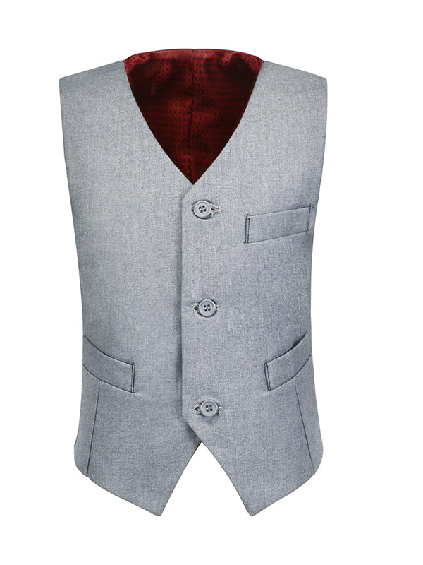 3 Buttons Boys Girls Fully Lined Formal Suit Vest
