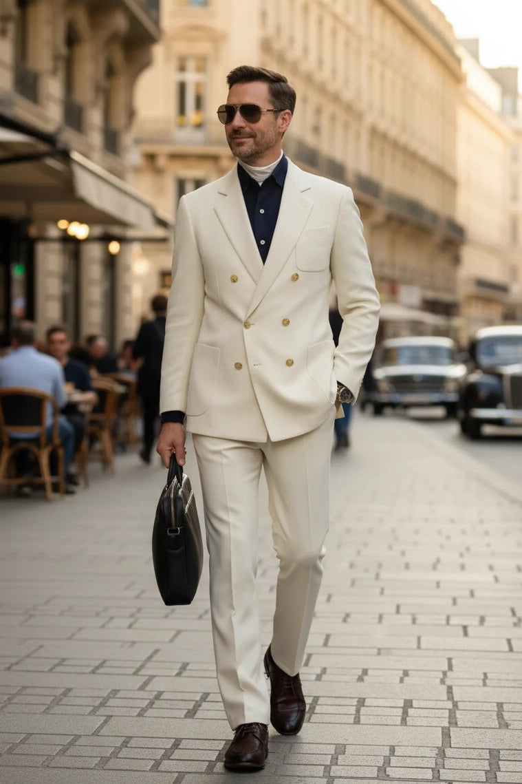 Men's Modern Double Breasted 2 Piece Suits