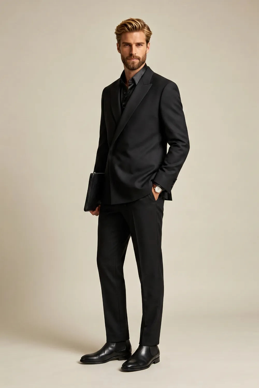 Men's Modern Black 2 Piece Suit