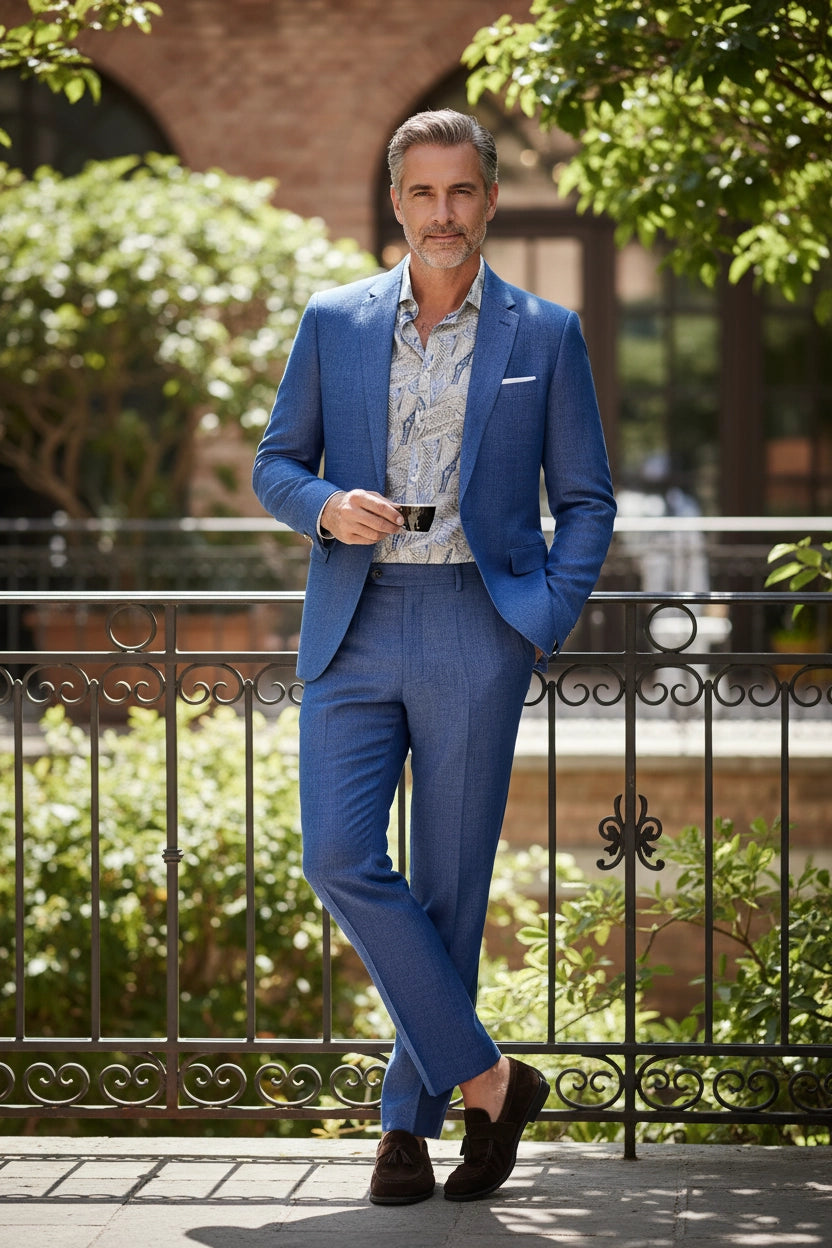 Men's Blue Modern Breeze 2 Piece Suit