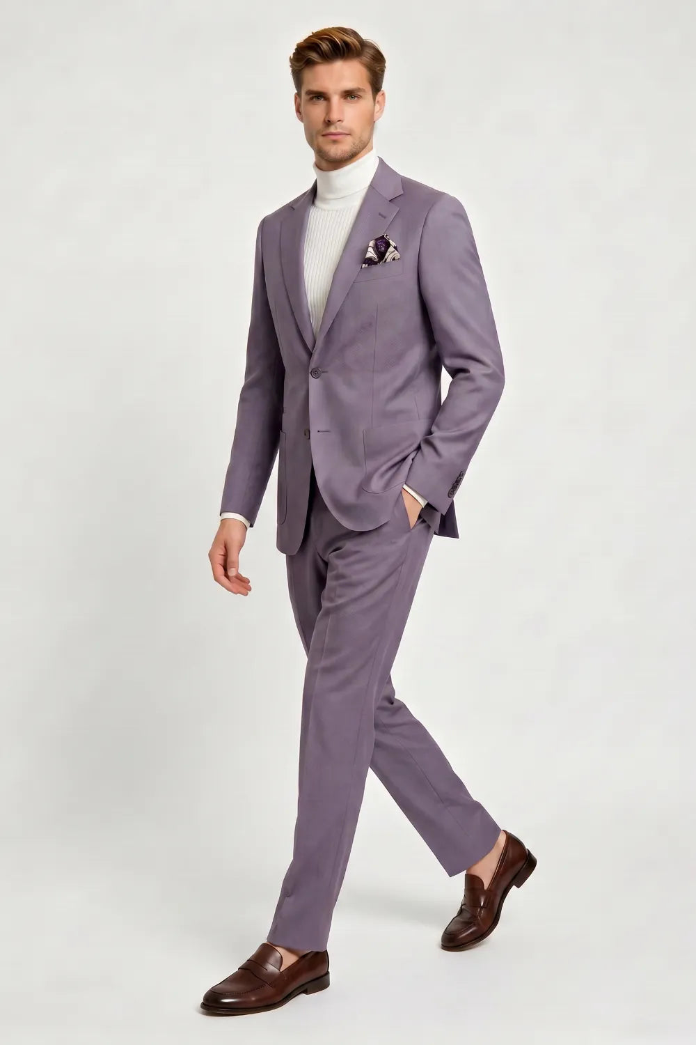 Men's Lavender Slim Fit 2-Piece Suit