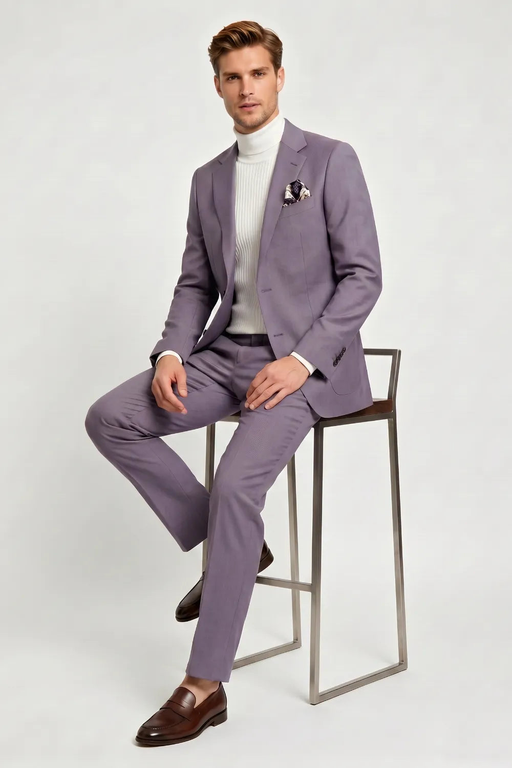 Men's Lavender Slim Fit 2-Piece Suit