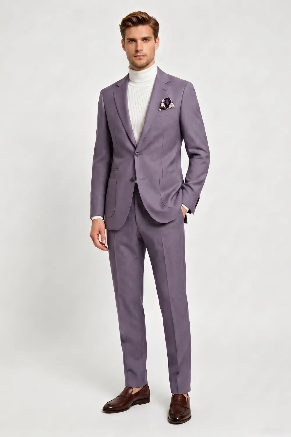 Men's Lavender Slim Fit 2-Piece Suit