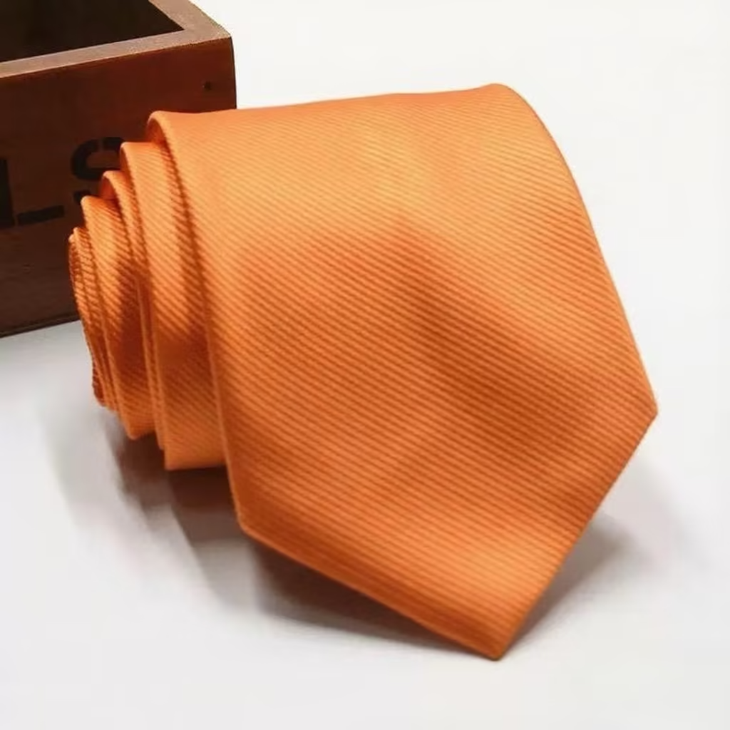 Orange silk tie for men refined style for business occasions