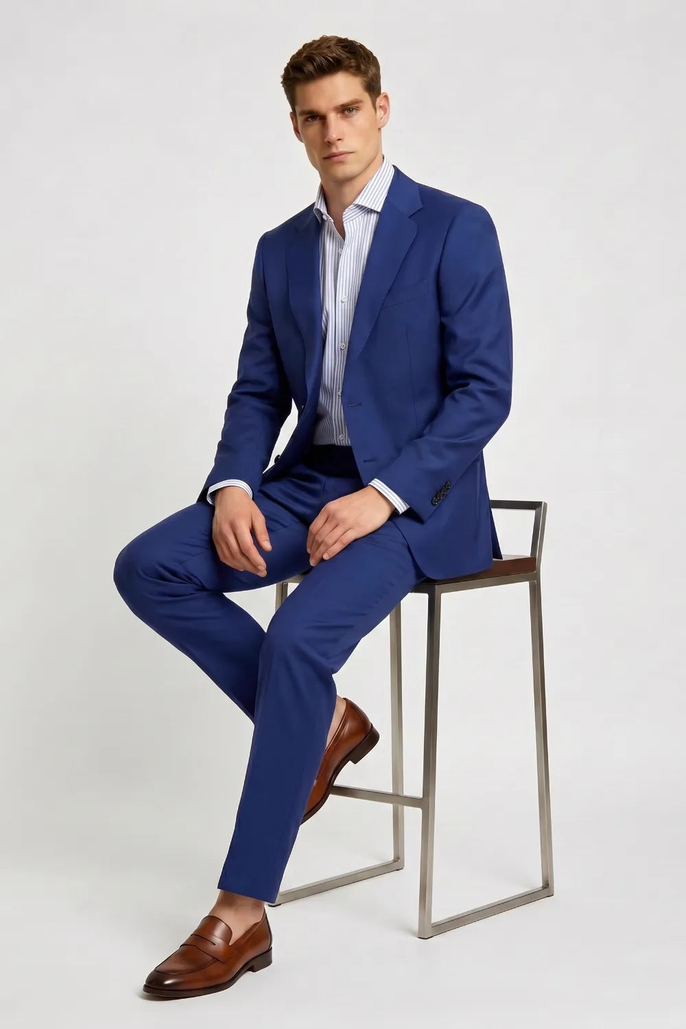 Men's Royal Blue Slim Fit 2-Piece Suit