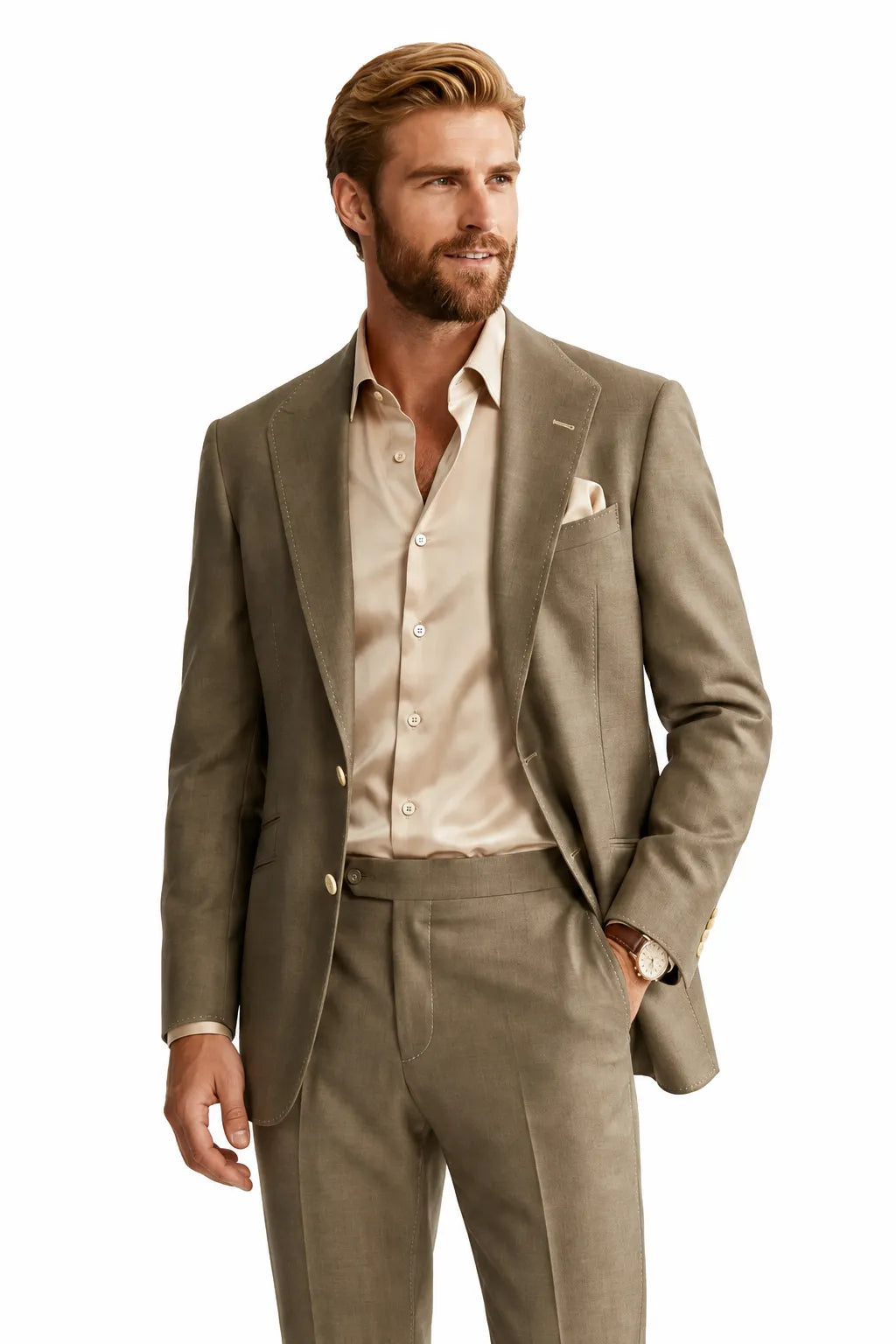 Men's Modern Tan 2 Piece Suit