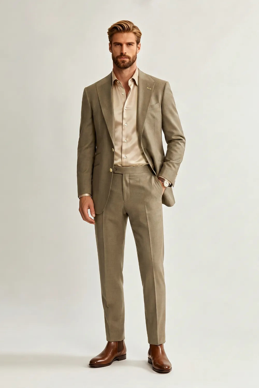 Men's Modern Tan 2 Piece Suit