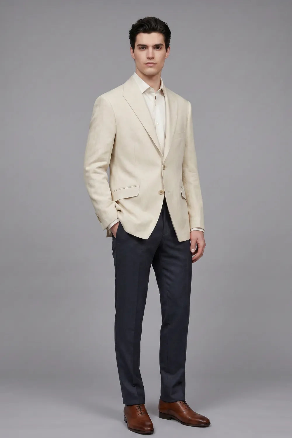 Men's Tailored Linen Summer 2 Piece Suit