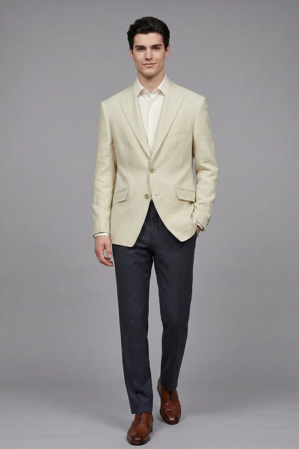 Men's Tailored Linen Summer 2 Piece Suit