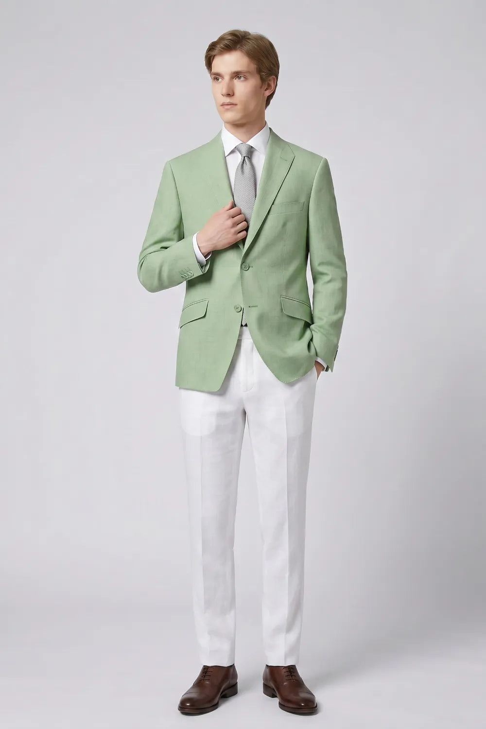 Men's Tailored Linen Summer 2 Piece Suit