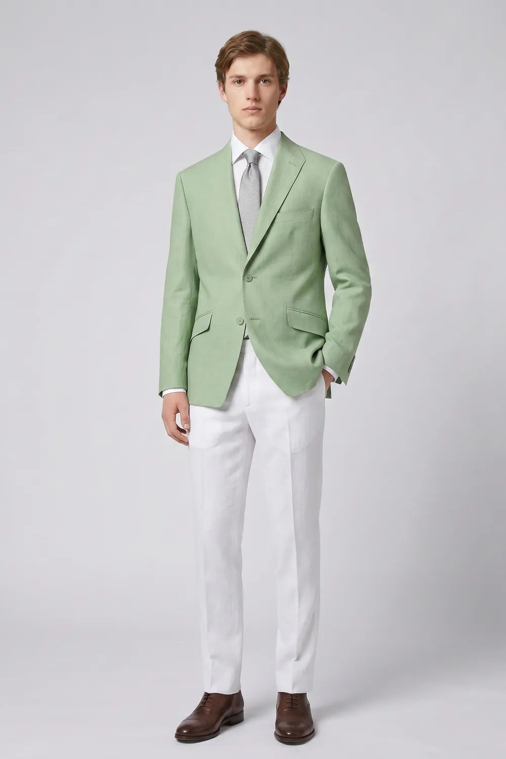 Men's Tailored Linen Summer 2 Piece Suit