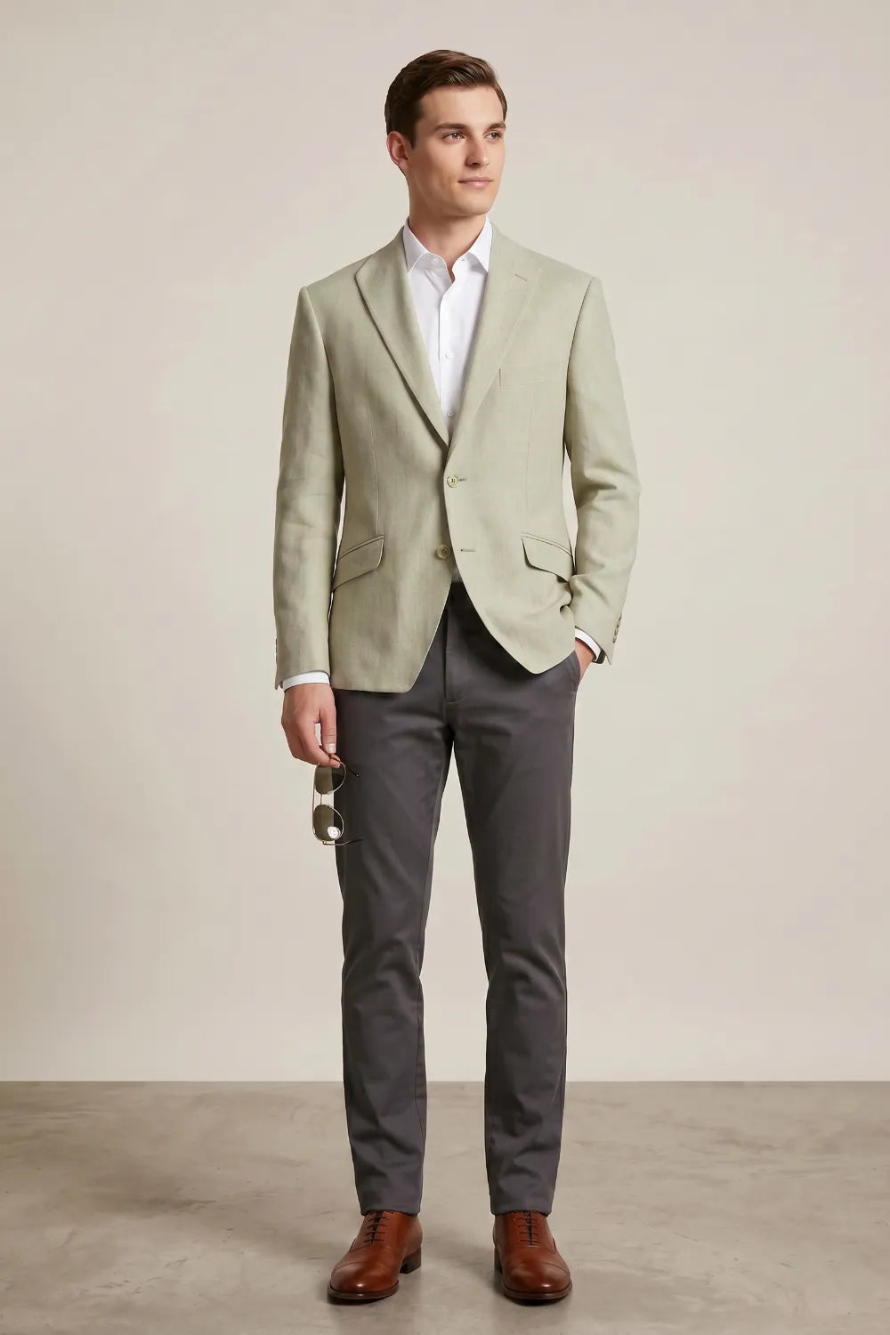 Men's Tailored Linen Summer 2 Piece Suit