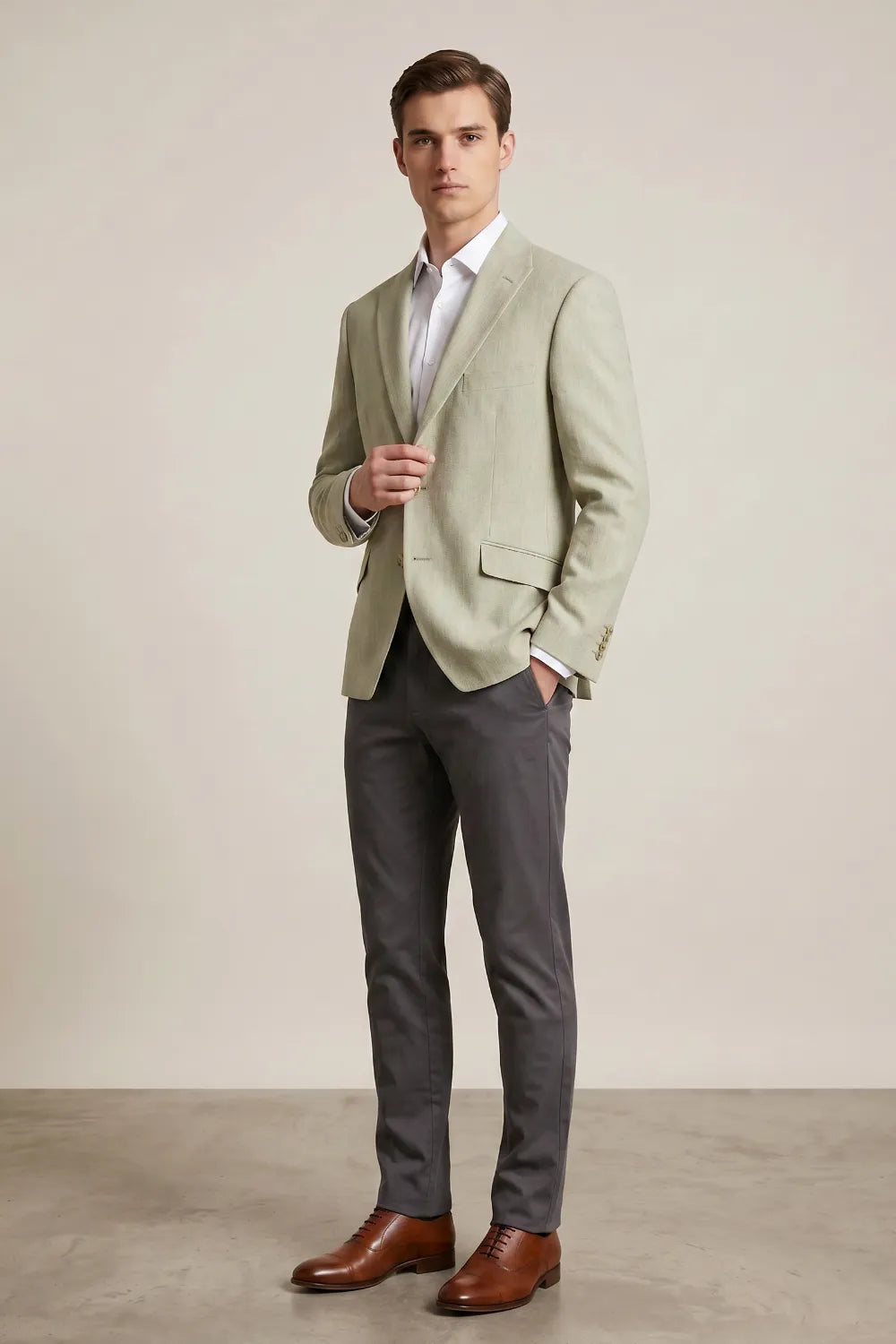 Men's Tailored Linen Summer 2 Piece Suit
