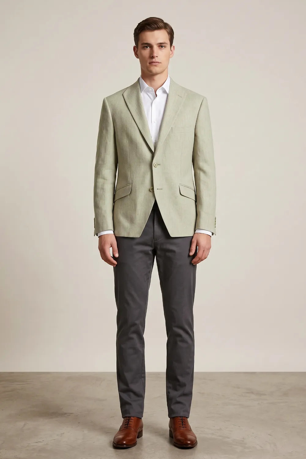 Men's Tailored Linen Summer 2 Piece Suit