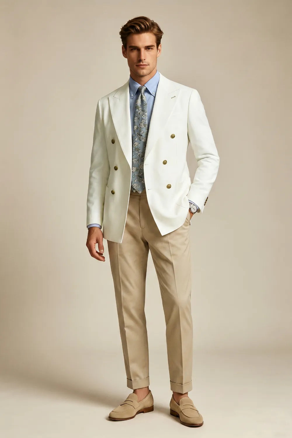 Abito da uomo doppiopetto slim fit 2 pezzi