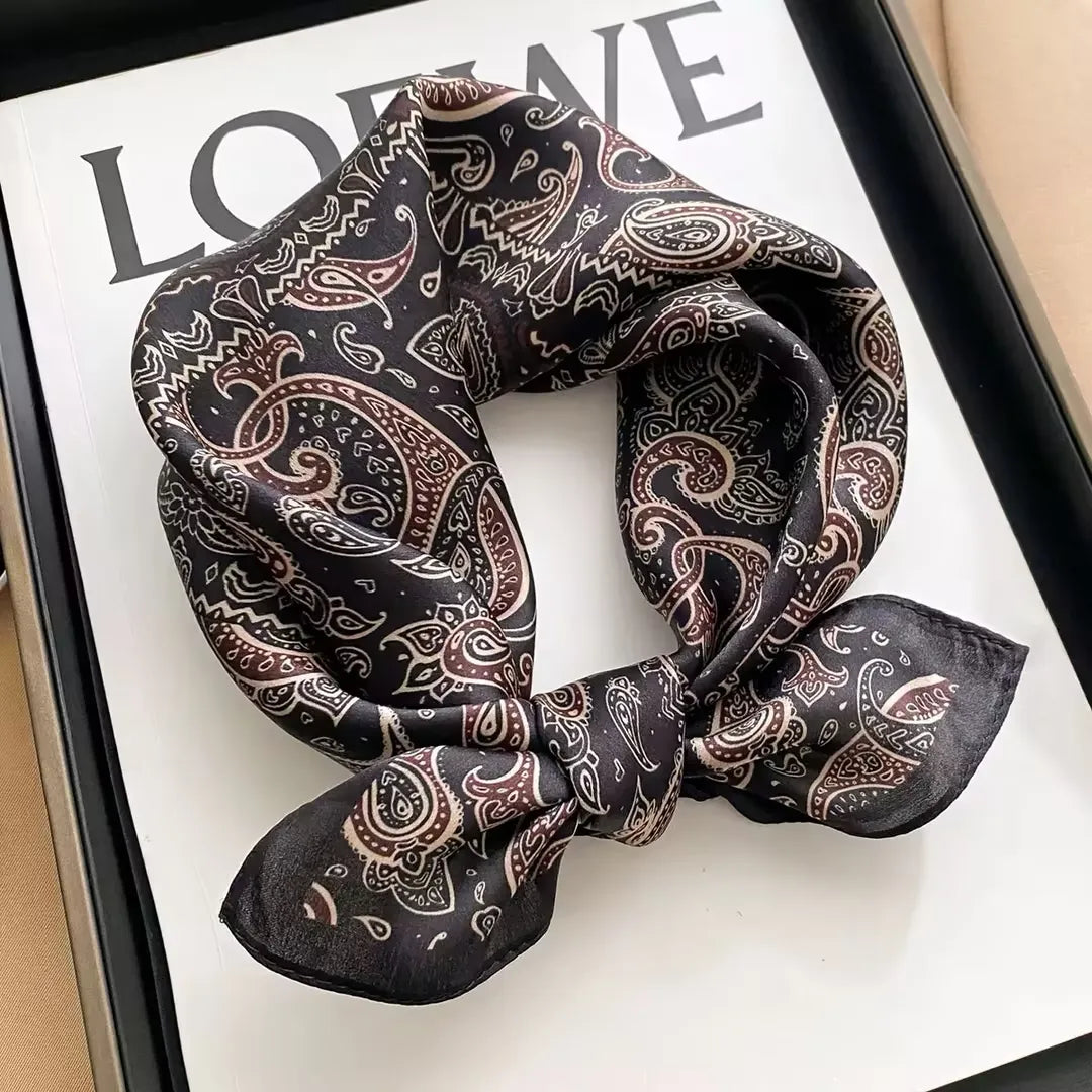 Vintage Pattern Silk Touch Neck Scarf