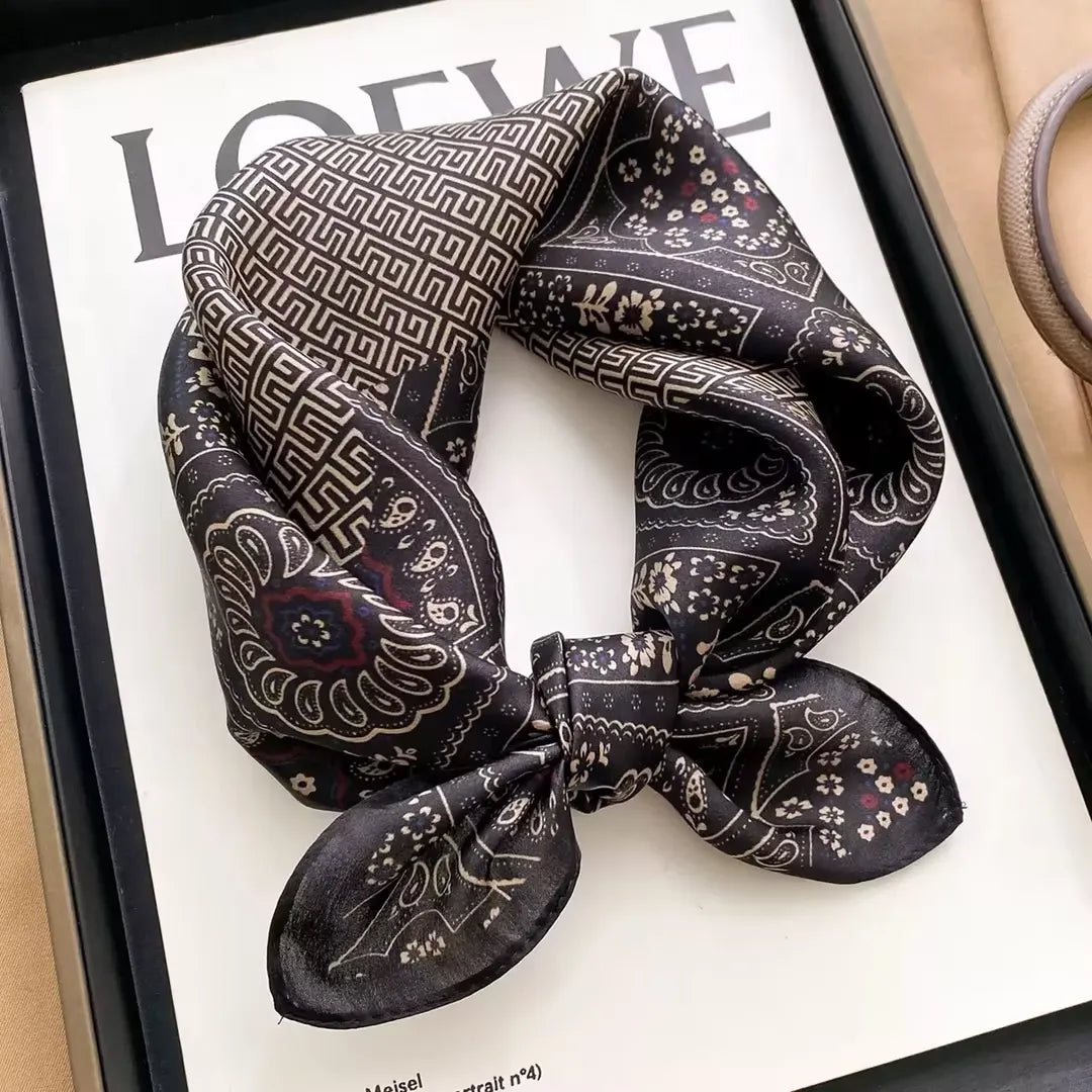 Vintage Pattern Silk Touch Neck Scarf