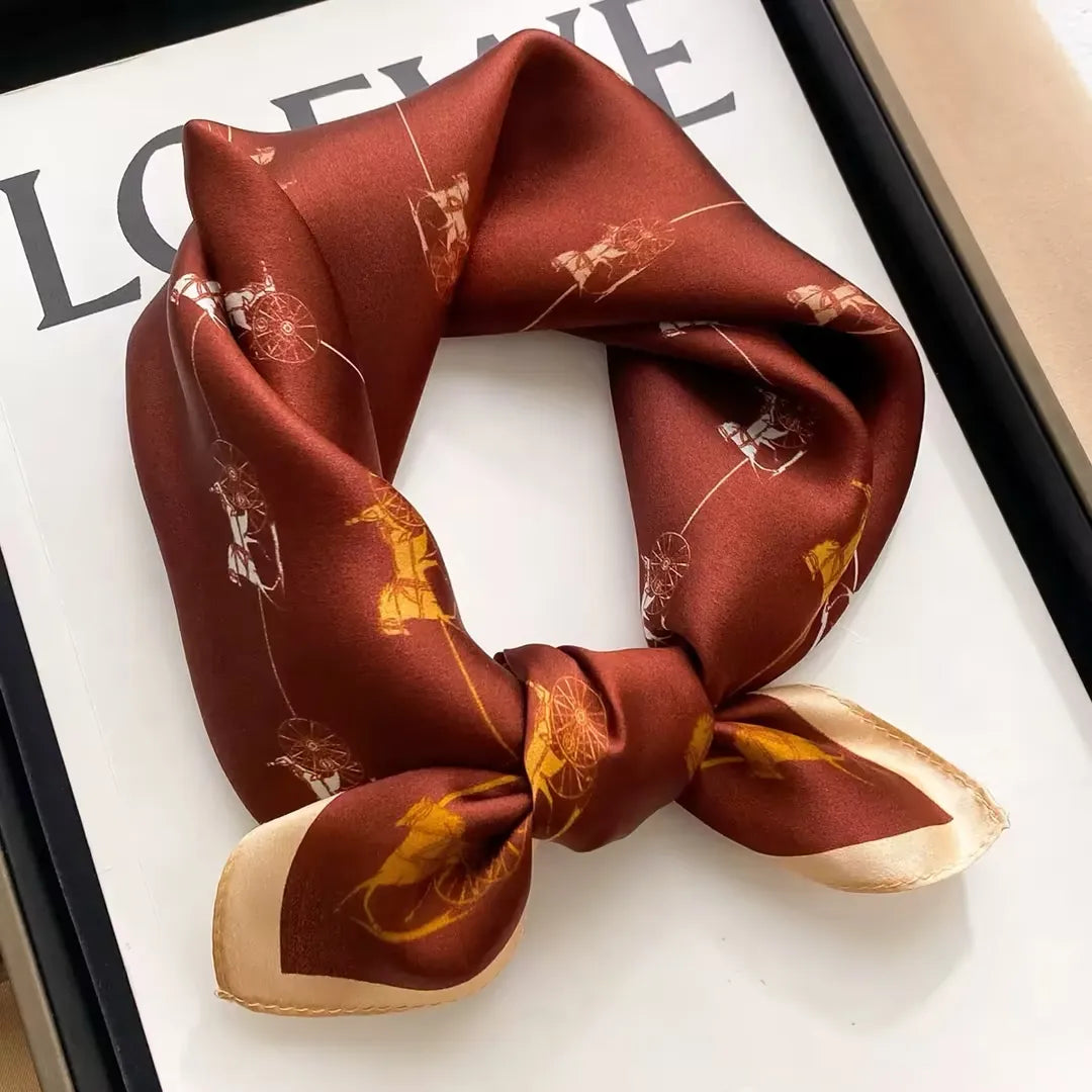 Vintage Pattern Silk Touch Neck Scarf