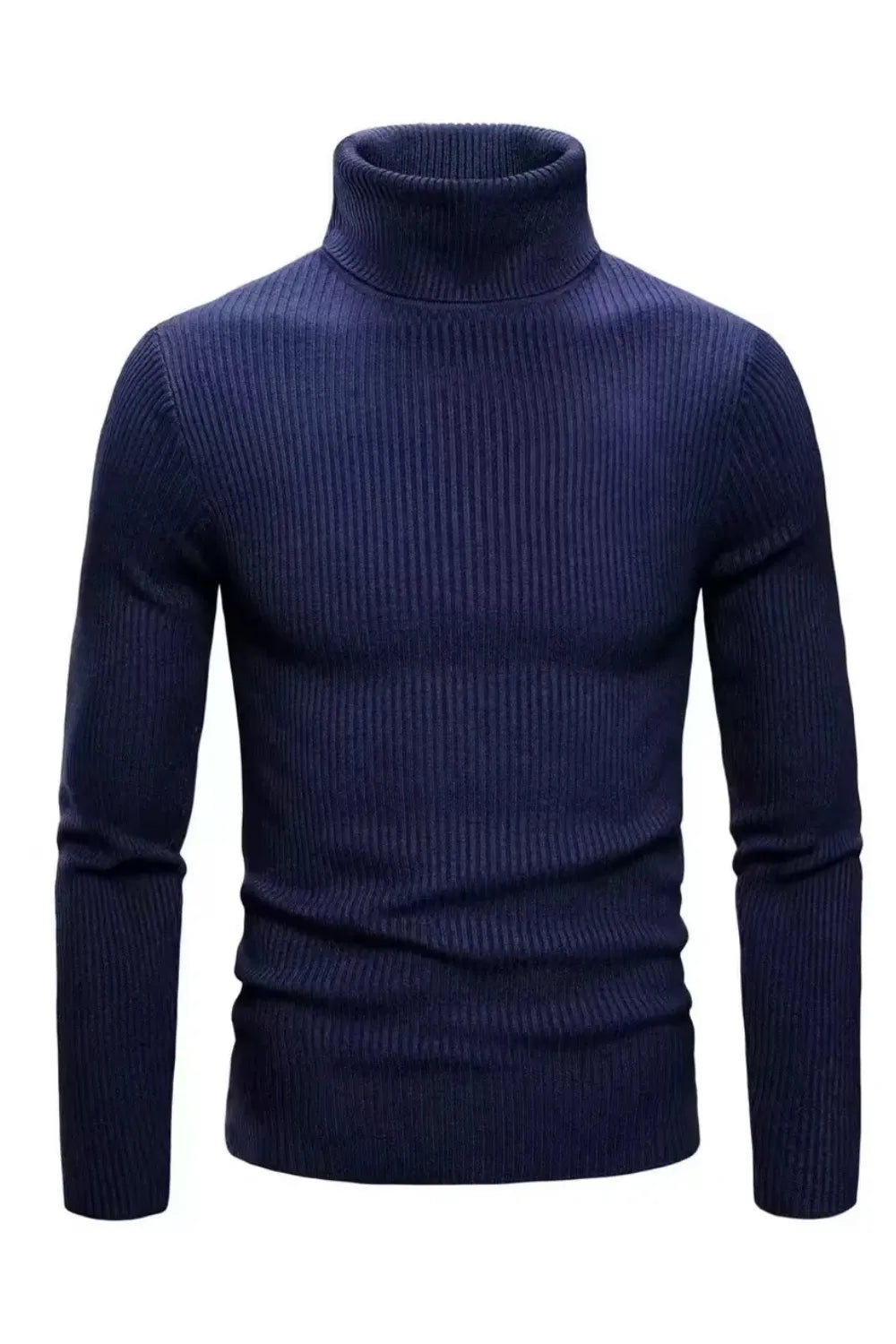 Men's Business Ribbed Turtleneck Pullover Sweater