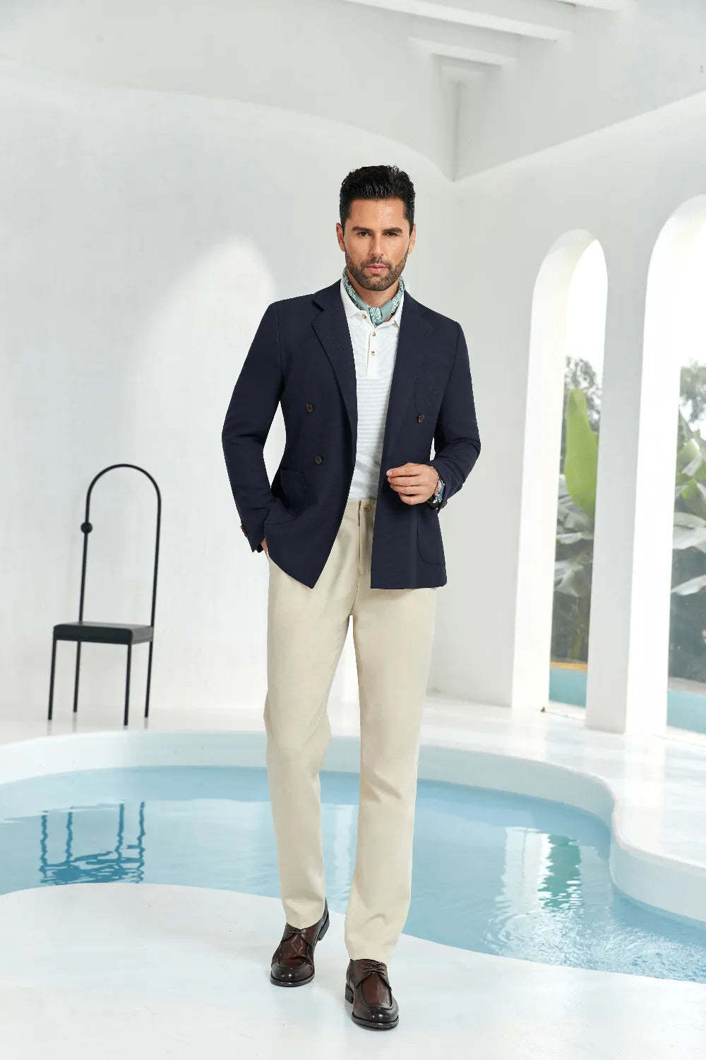 Men's Navy Double Breasted Blazer