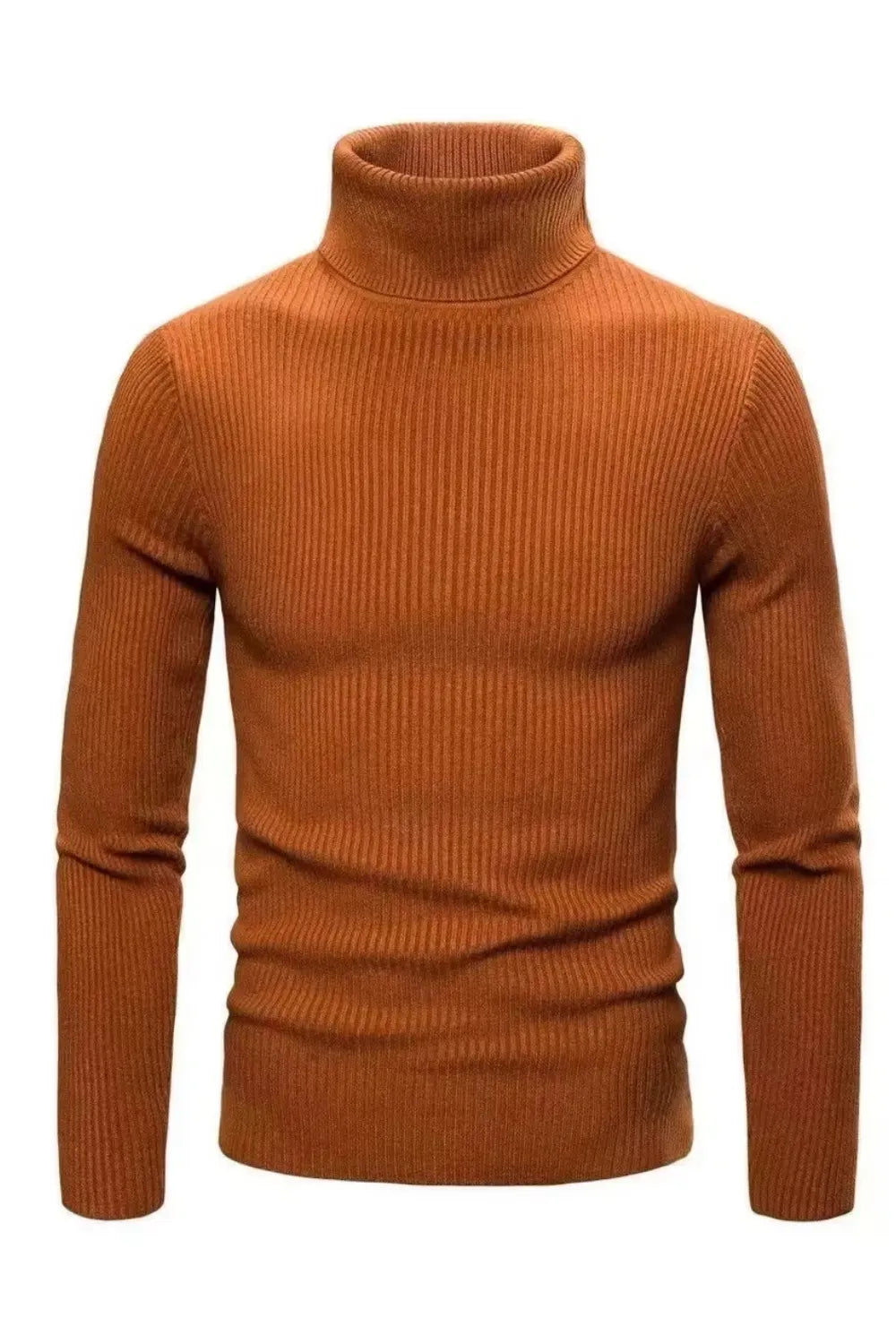 Men's Business Ribbed Turtleneck Pullover Sweater