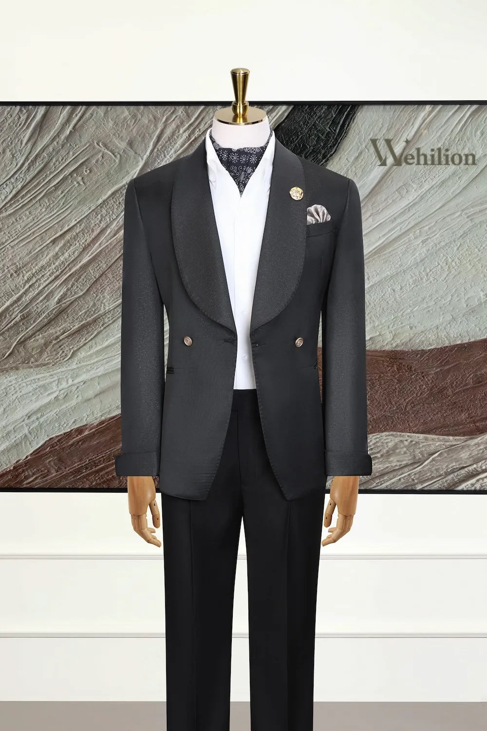 Men's Double Breasted Peak Tux 2 Piece Suits