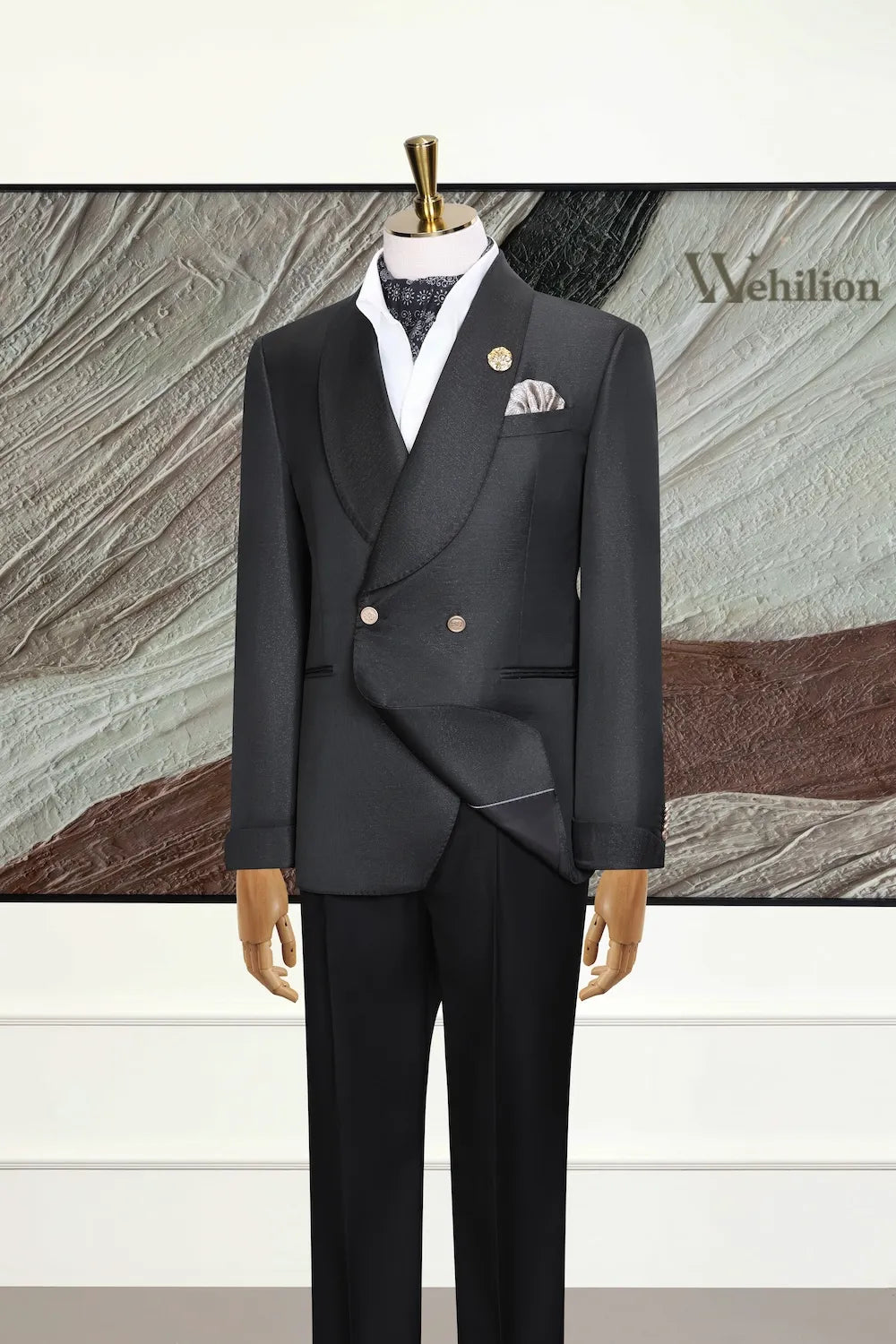 Men's Double Breasted Peak Tux 2 Piece Suits