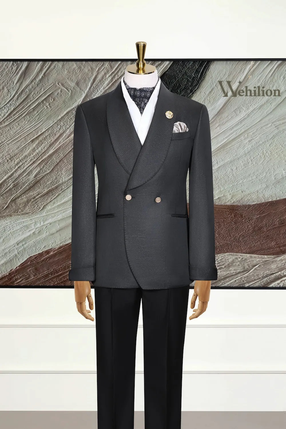 Men's Double Breasted Peak Tux 2 Piece Suits