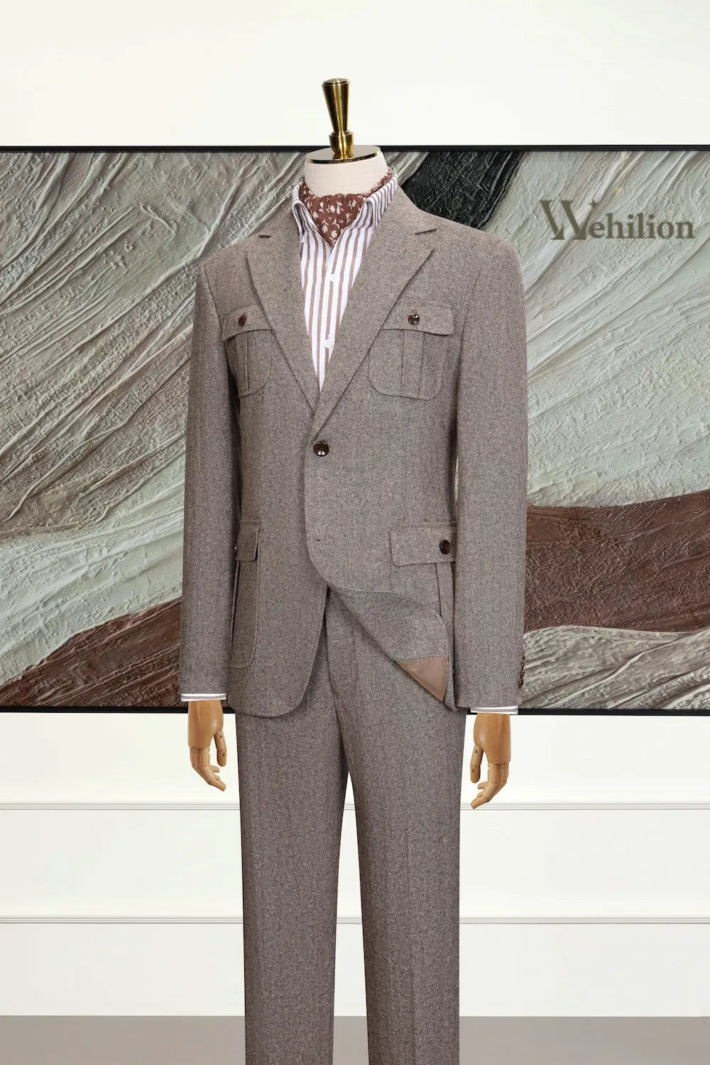 Men's Heritage Wool Slim Fit 3 Piece Suit