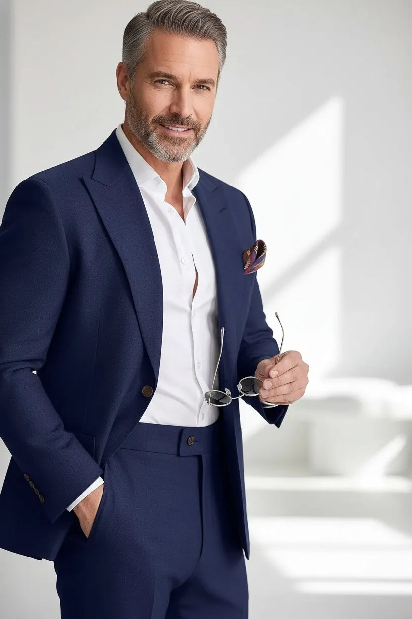 Abiti da uomo casual in lino due pezzi - Tessuto migliorato