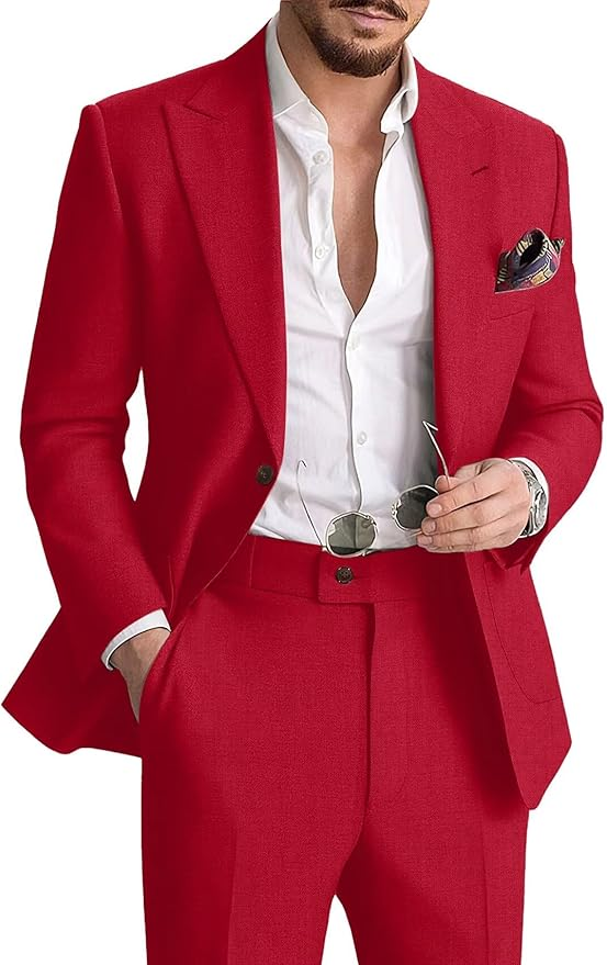 Abiti da uomo casual in lino due pezzi - Tessuto migliorato