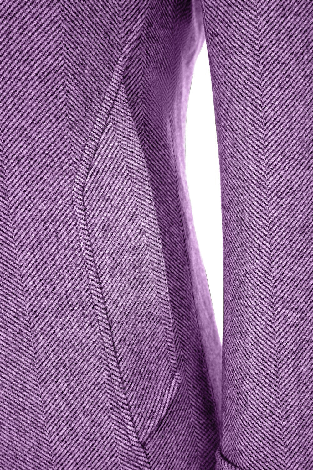 Purple pocket detail on wool winter coat for men – outdoor overcoat