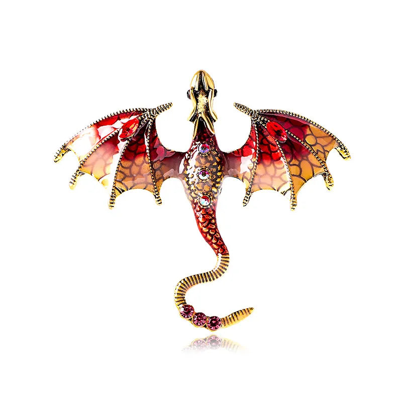 Men's Dragon Lapel Pin with Colorful Enamel Details