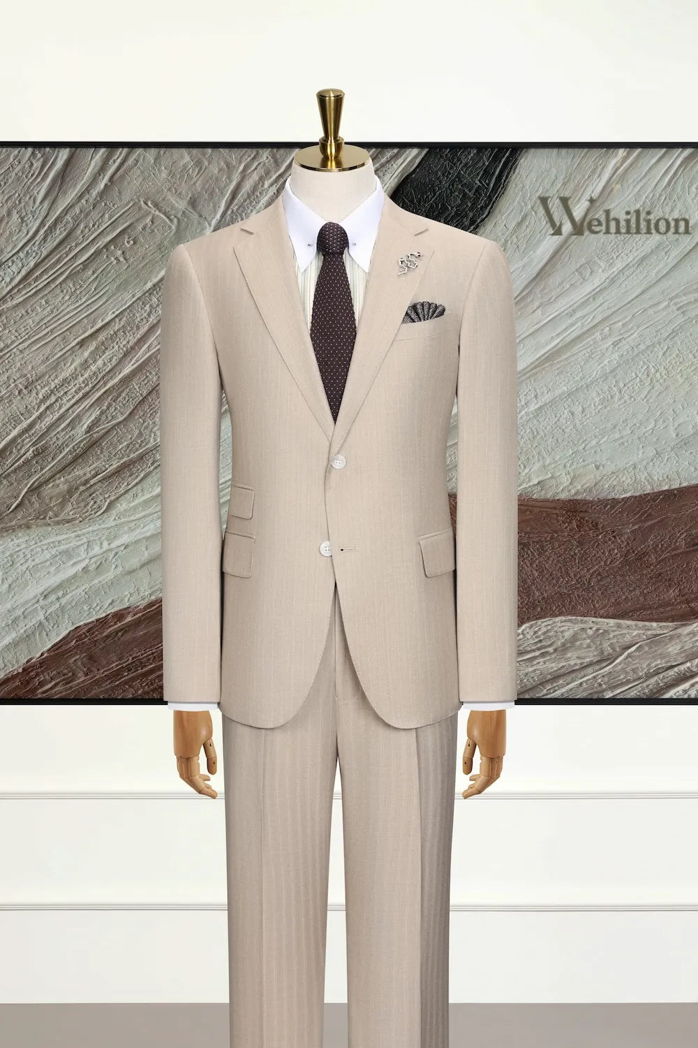 Men's Lightweight and Elegant Stripe 3 Piece Suits