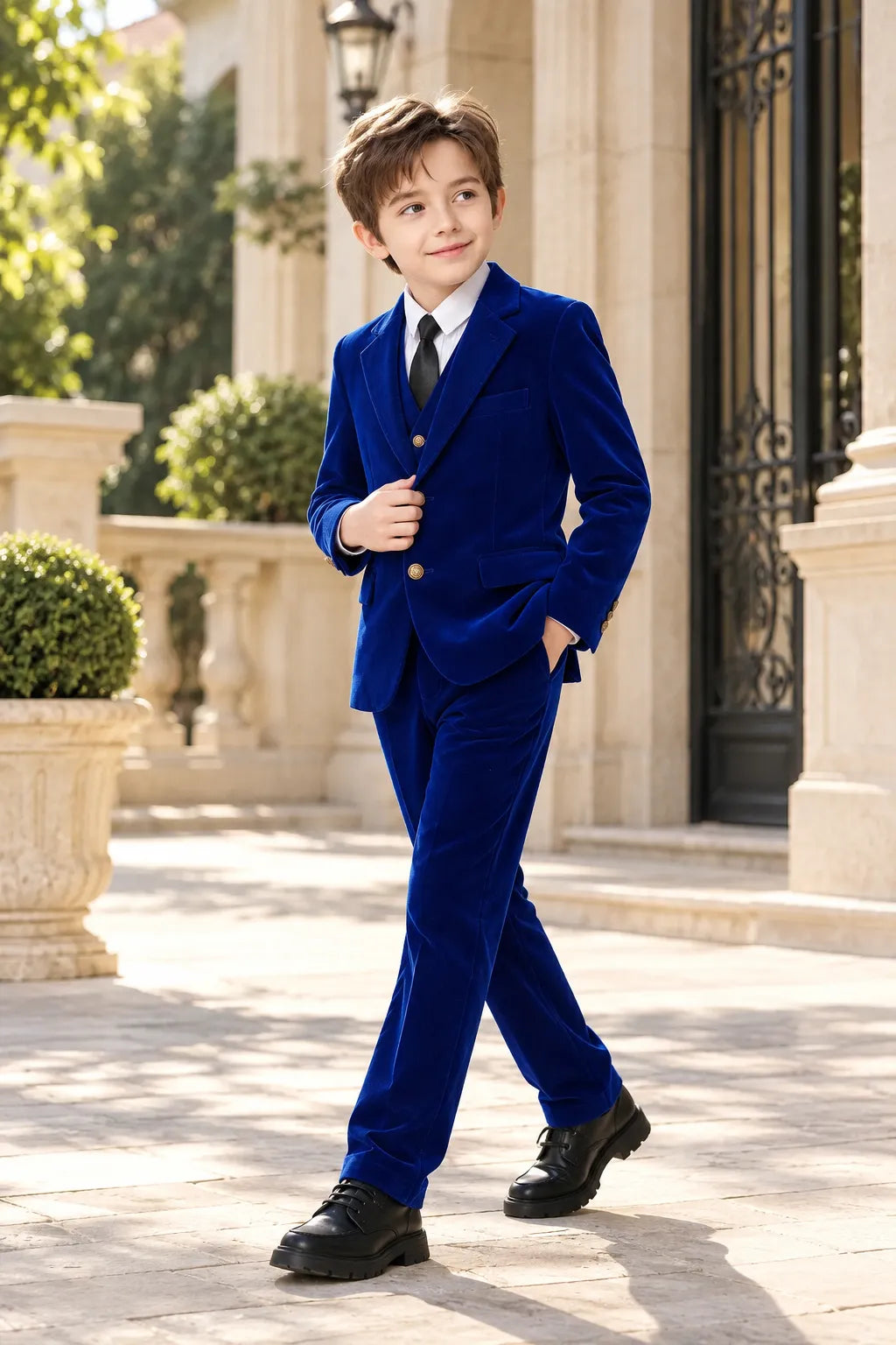 Boys Holiday Velvet 3 Piece Suit