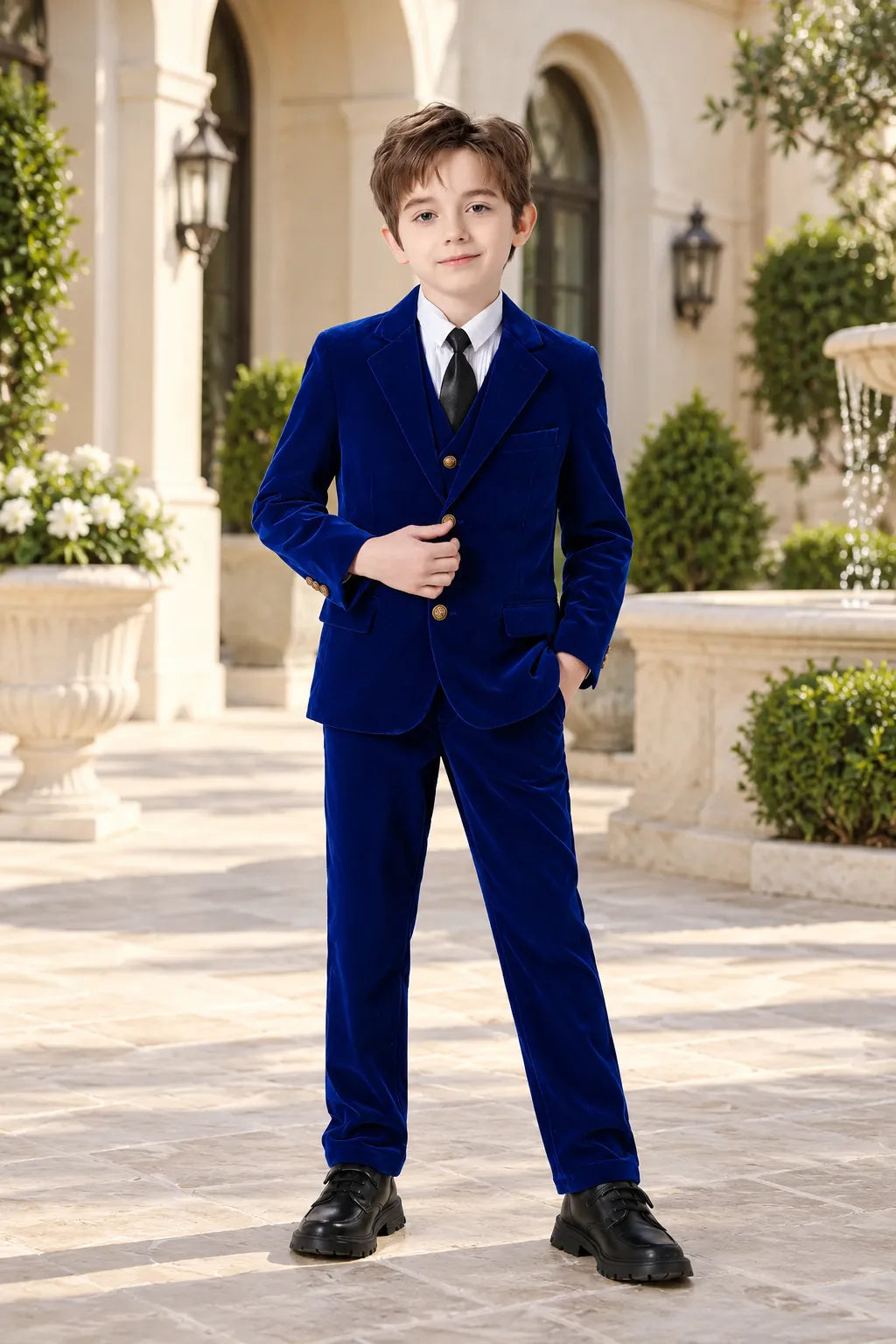 Boys Holiday Velvet 3 Piece Suit