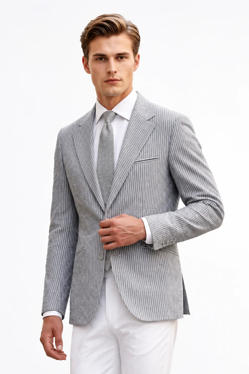 Men's Mode Seersucker 2 Piece Suit