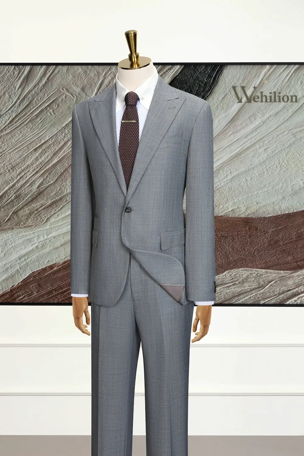 Men's Modern Gentleman Wool Blend 3 Piece Suit