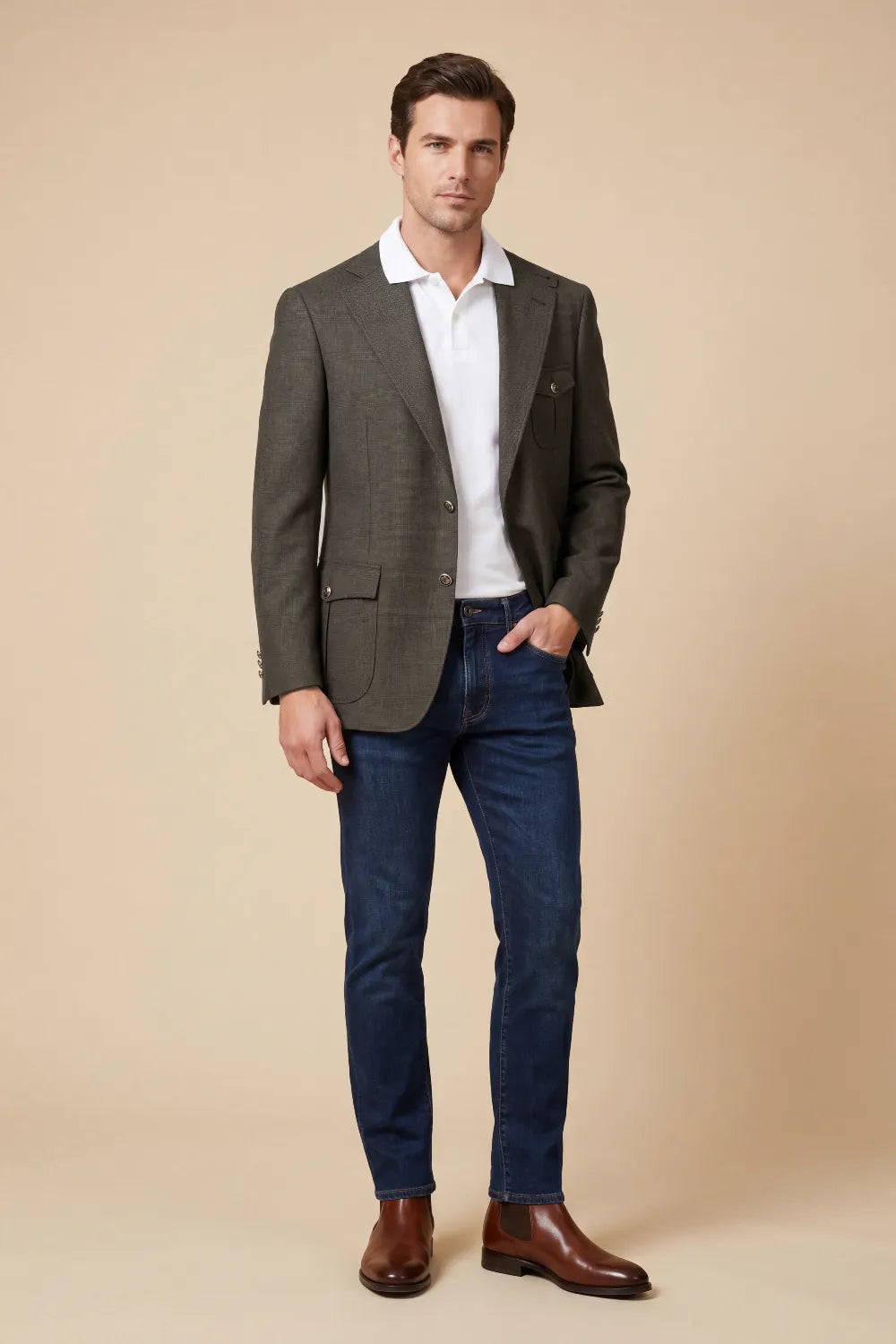 Costume 2 pièces homme coupe ajustée, croisé