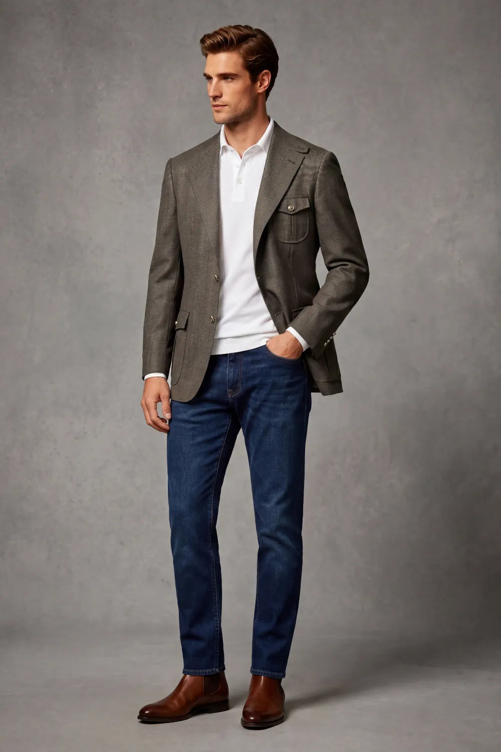 Costume 2 pièces homme coupe ajustée, croisé