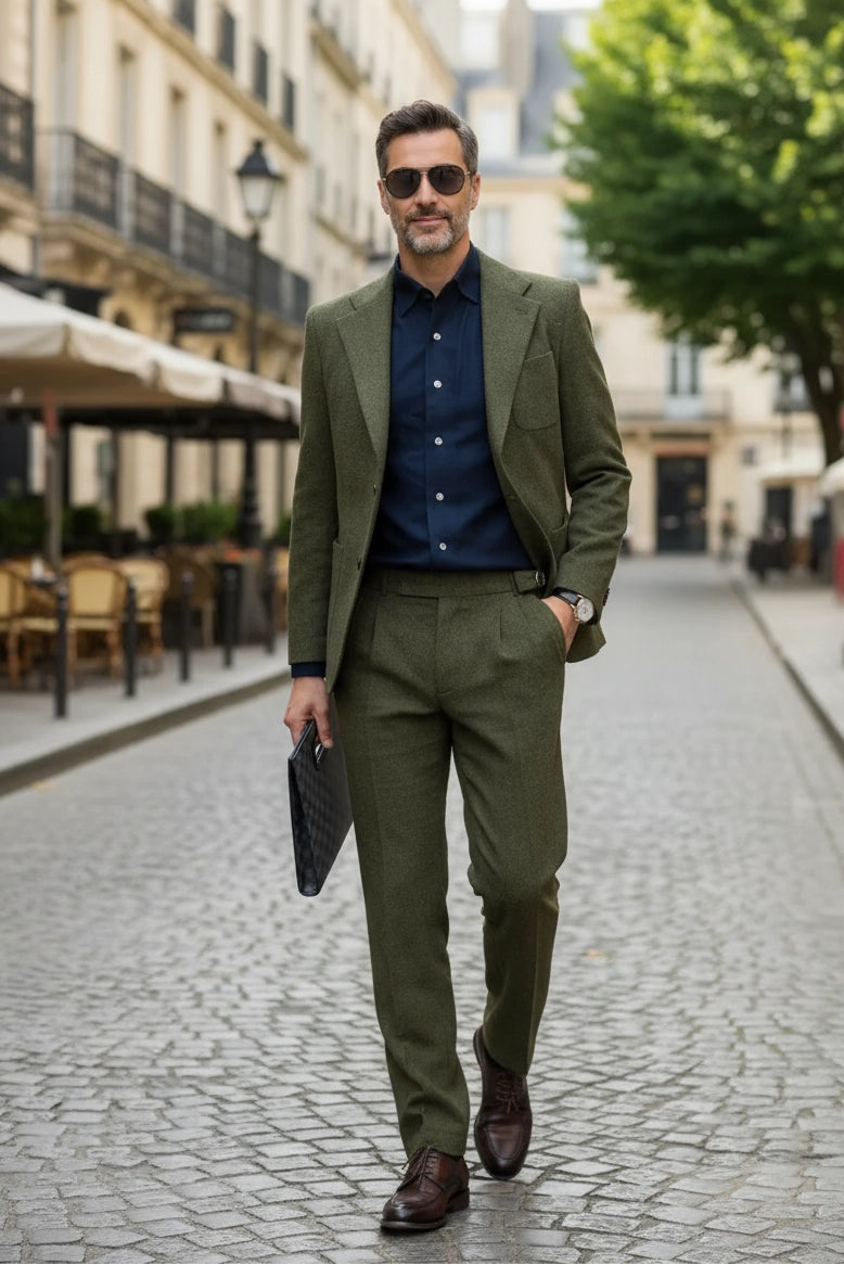 Men's Urban Gentleman Wool Blend 2 Piece Suits