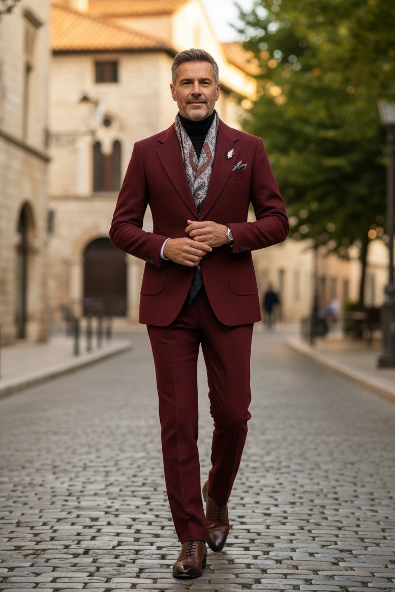 Men's Retro Herringbone 2 Piece Suits