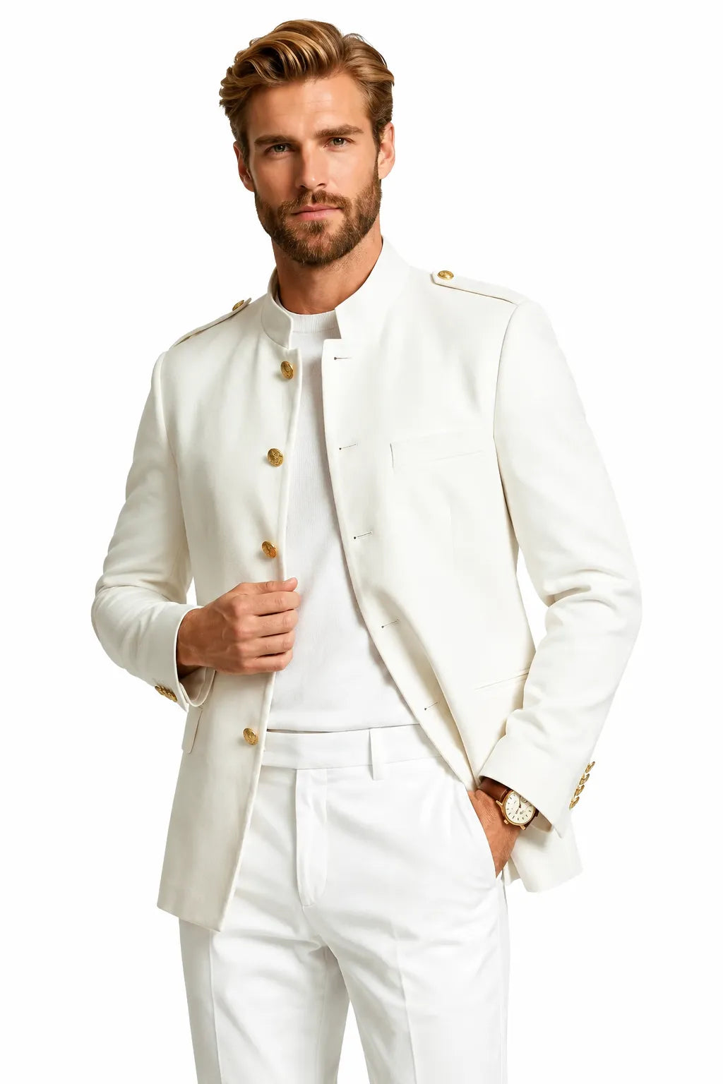 Men's Tailored White 2 Piece Suit